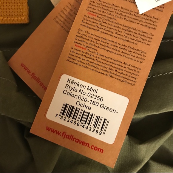 authentic Fjallraven kanken ochre green - Picture 4 of 8